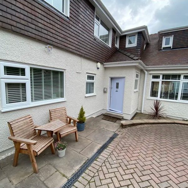 Cream painted walls on half of a family home